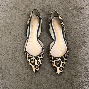 Sam Edelman - pointy toe flats - calf hair leopard